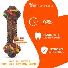 Nylabone Double Action Bone chew toy close-up of the raised nubs.