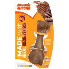 Nylabone Strong Chew Femur Bone dog toy shown from the front.