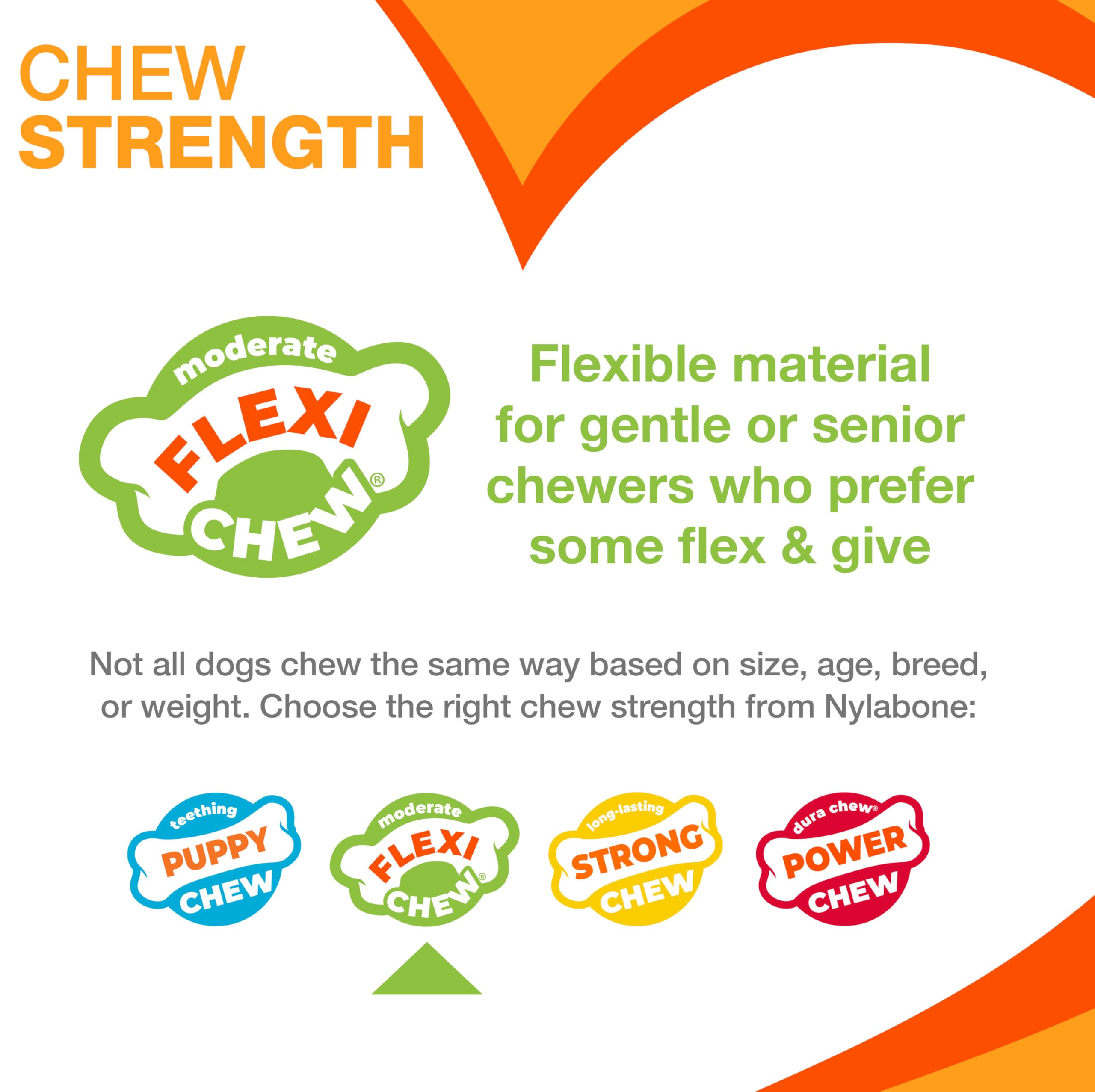 Nylabone Flexi Chew Gumabone made from flexible, bouncy material.