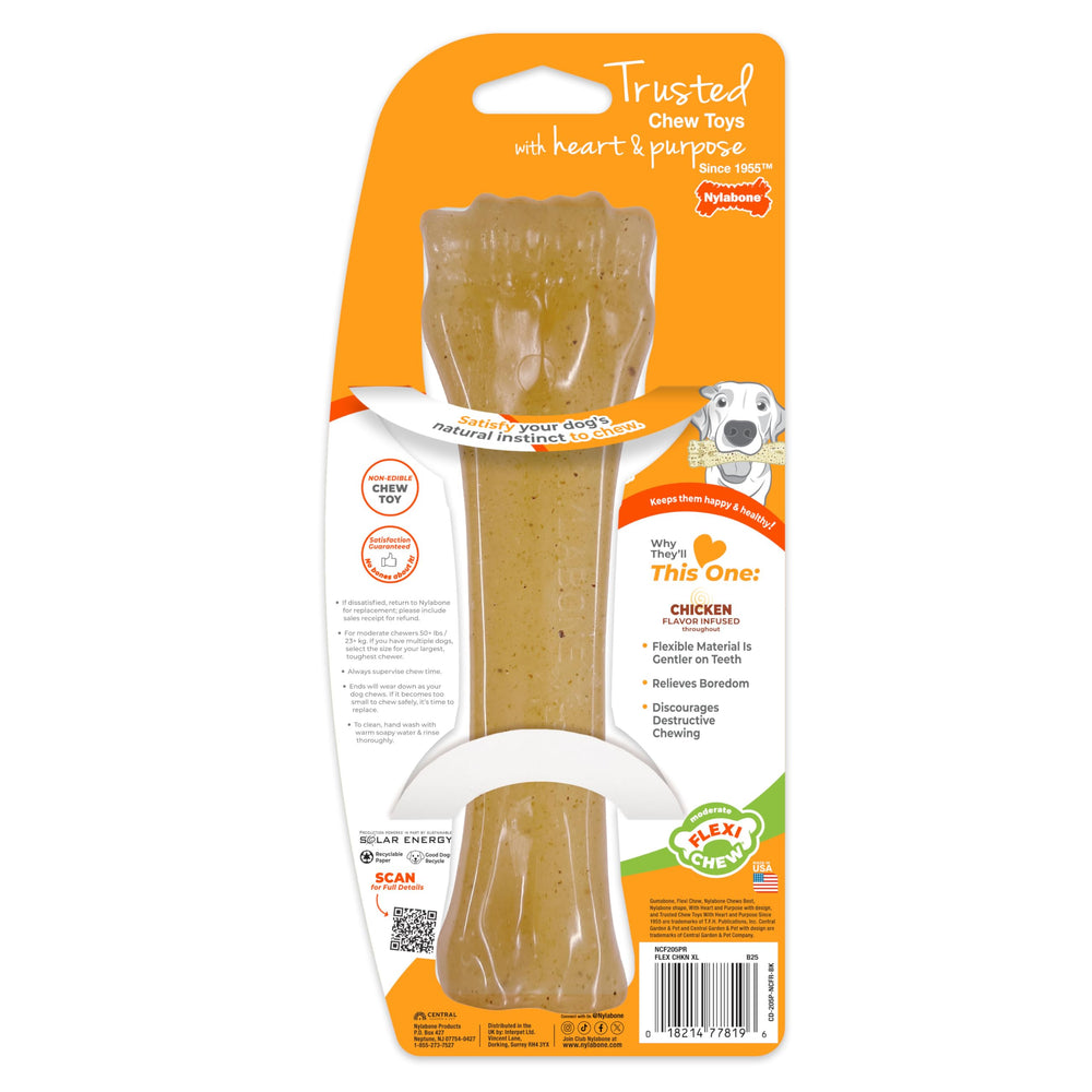Top view of the Nylabone Flexi Chew Gumabone dog chew toy.