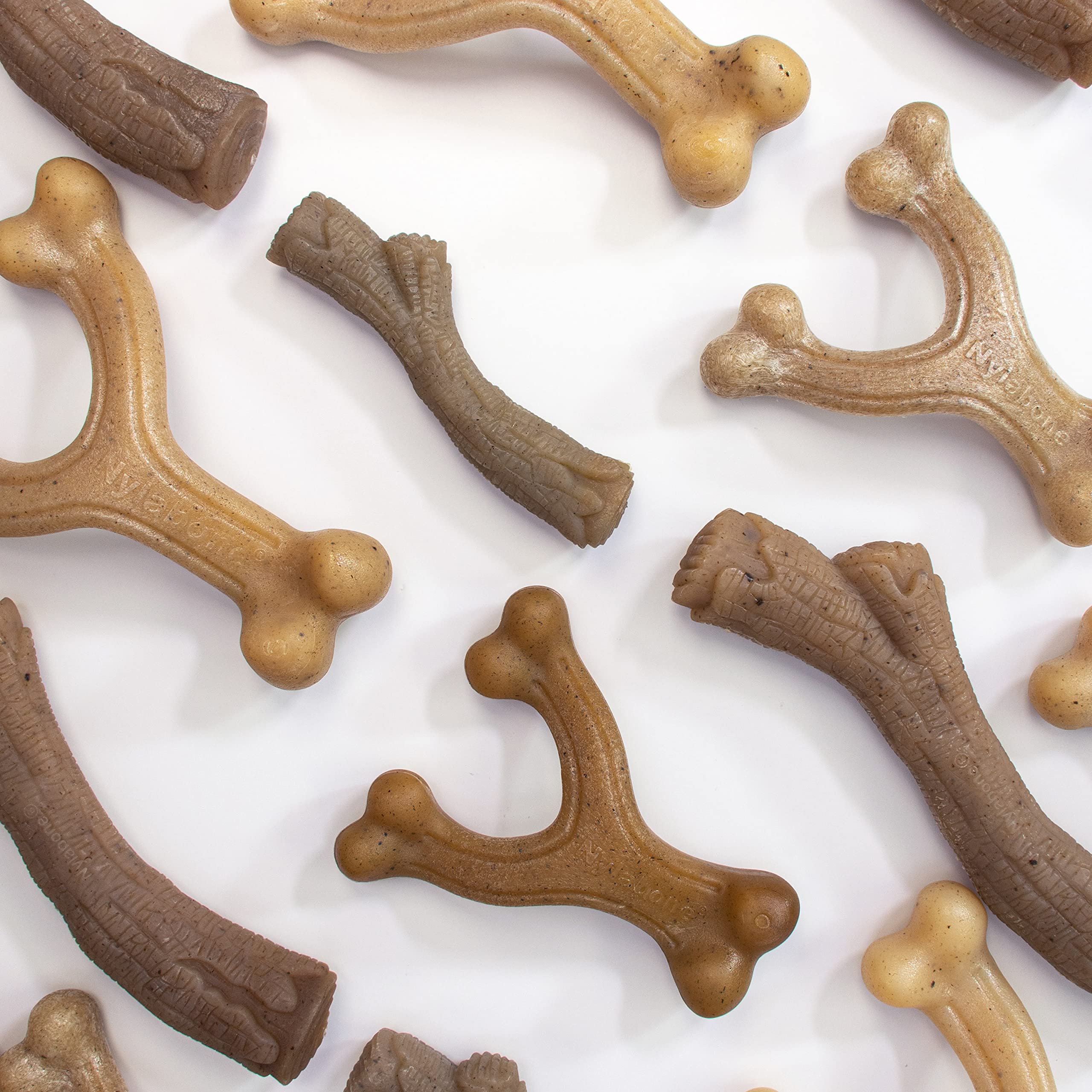 Detailed view of the textured surface on the Nylabone Gourmet Style Stick chew toy.