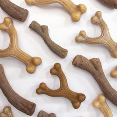 Detailed view of the textured surface on the Nylabone Gourmet Style Stick chew toy.