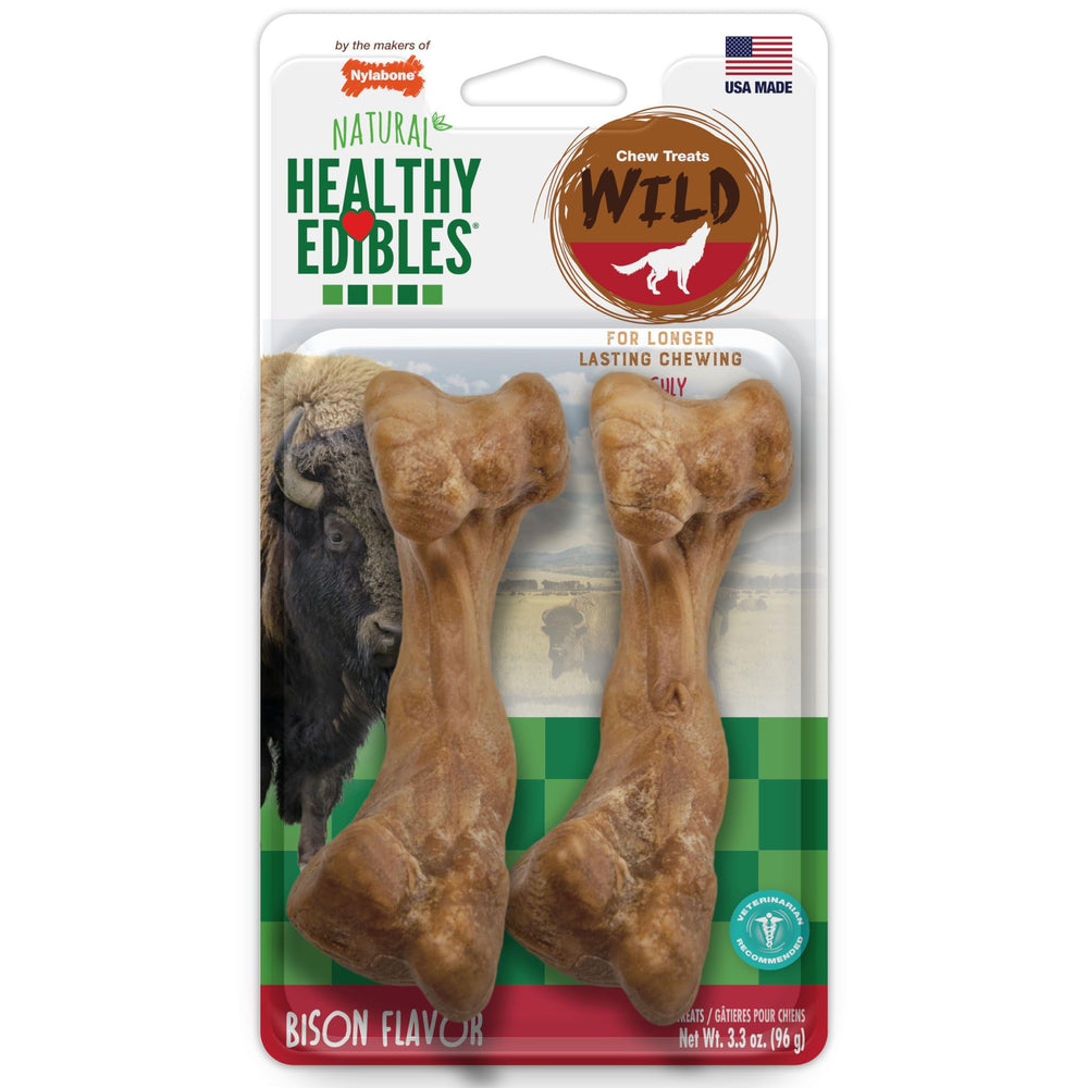 Nylabone Healthy Edibles dog treats shown as individual chews.