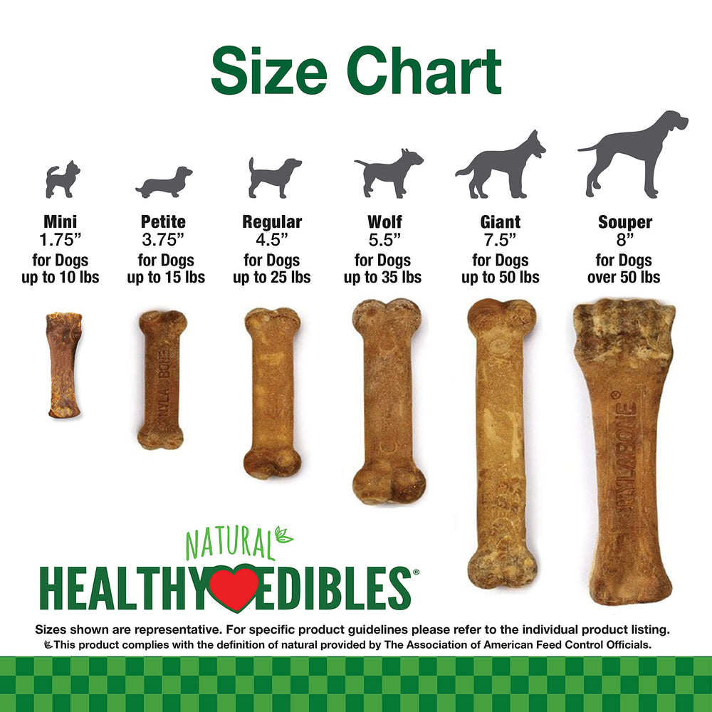 Nylabone Healthy Edibles dog treats with the USA-made claim in focus.