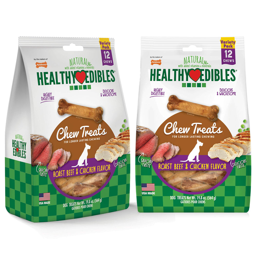 Nylabone Healthy Edibles dog chews shown with the package front.