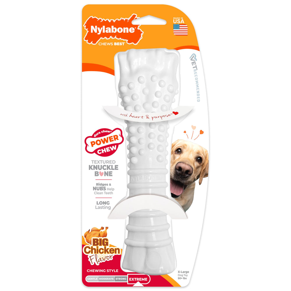Nylabone Textured Knuckle Bone Power Chew packaging showing the X-large size.