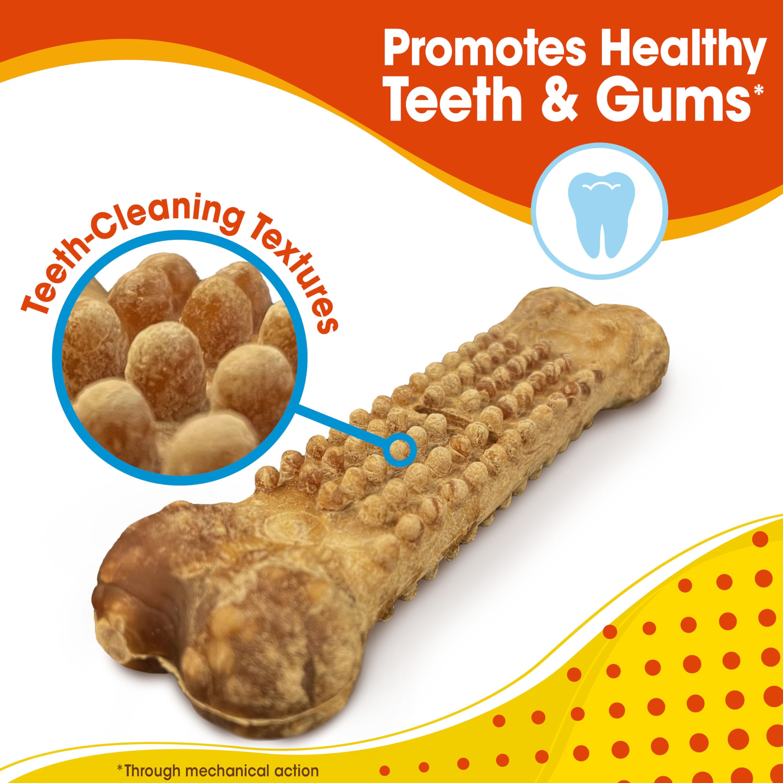 Nylabone Nubz dog treat showing its built-in break point.