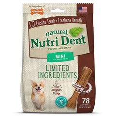 Nylabone Nutri Dent dental chews shown with the front of the pack.