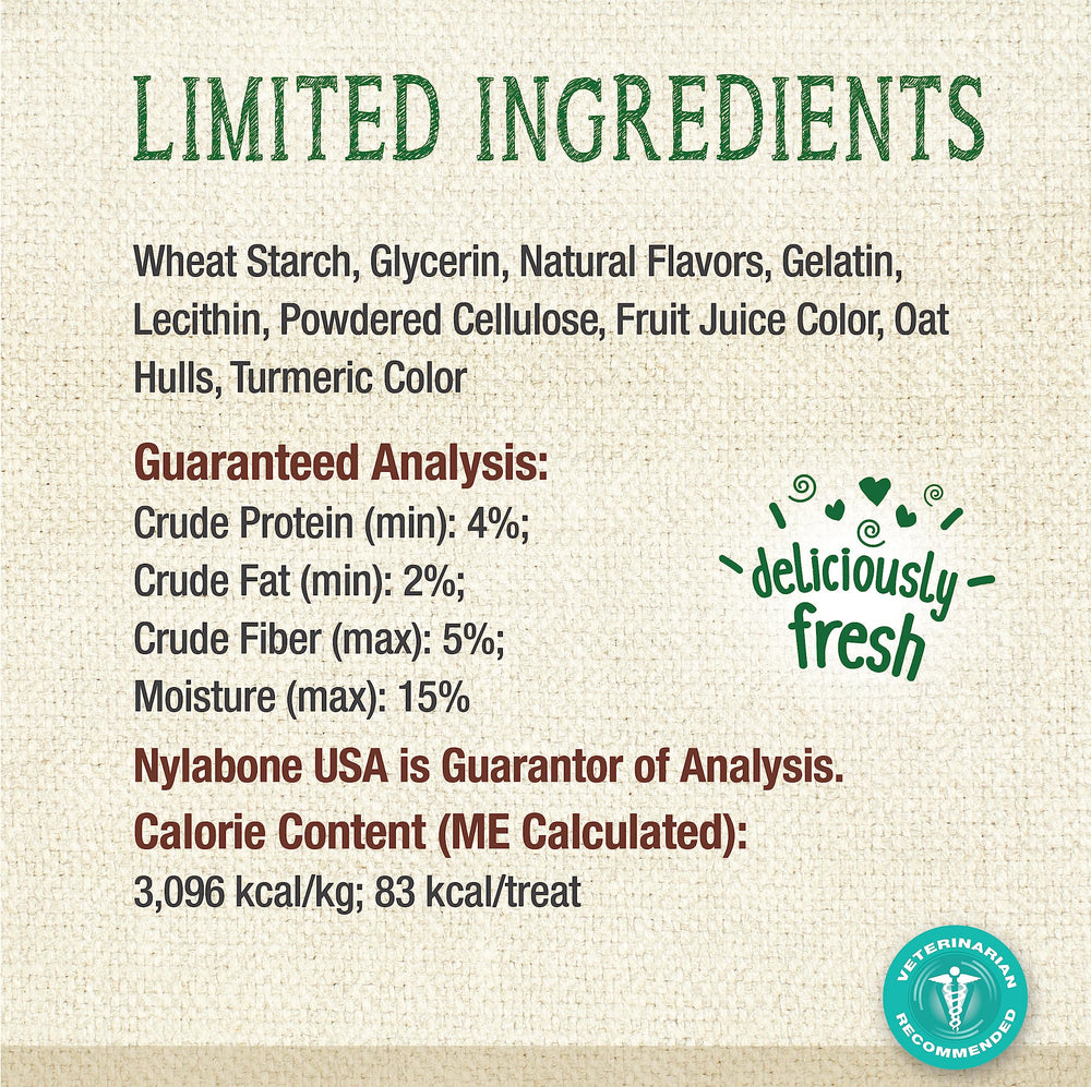 Nylabone Nutri Dent dental chews featuring the fresh breath flavor.