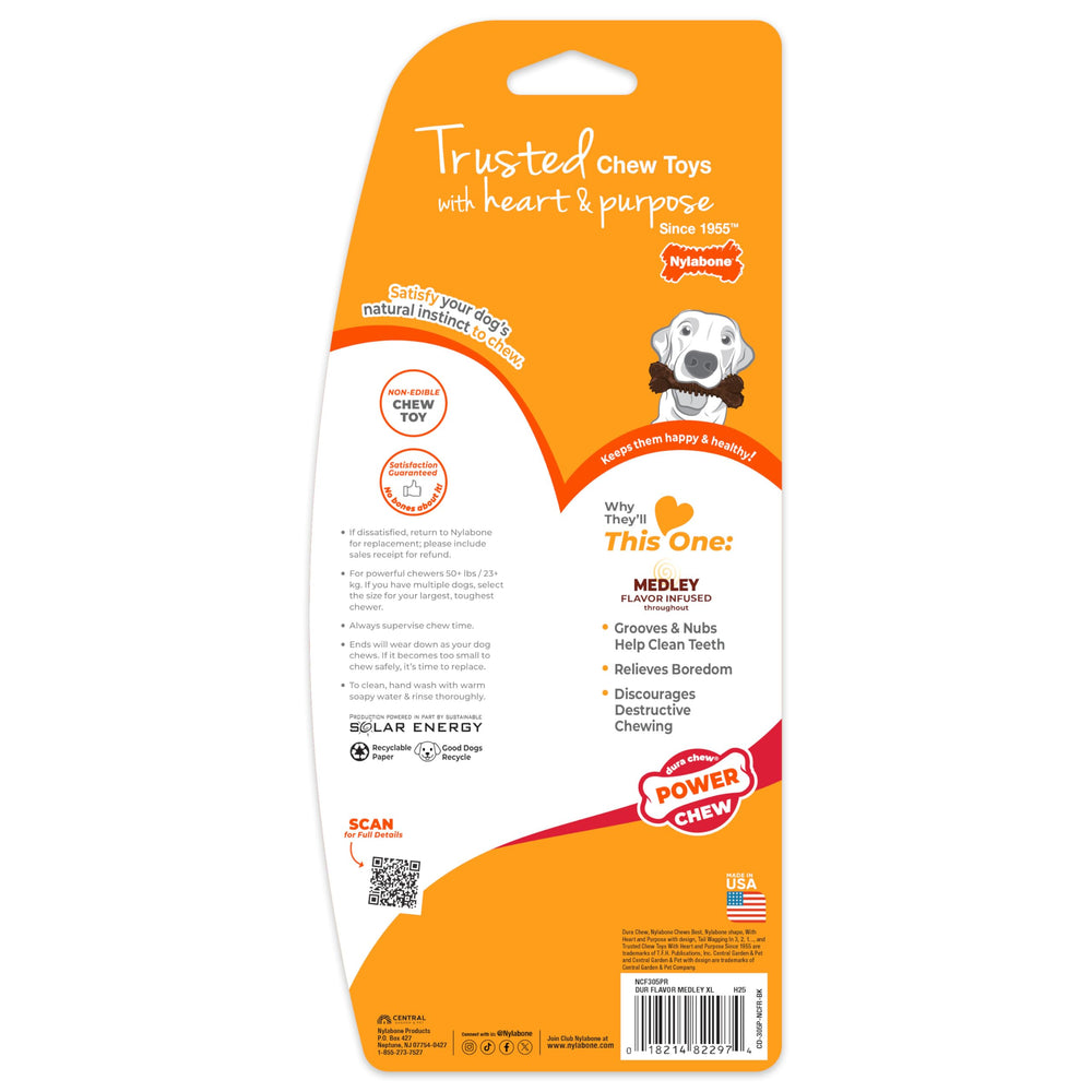 Nylabone Power Chew Dental Groove Bone highlighting its dental chew design.