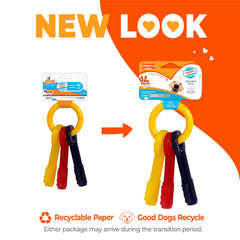 Nylabone Puppy Chew Teething Keys with a close view of the key heads.