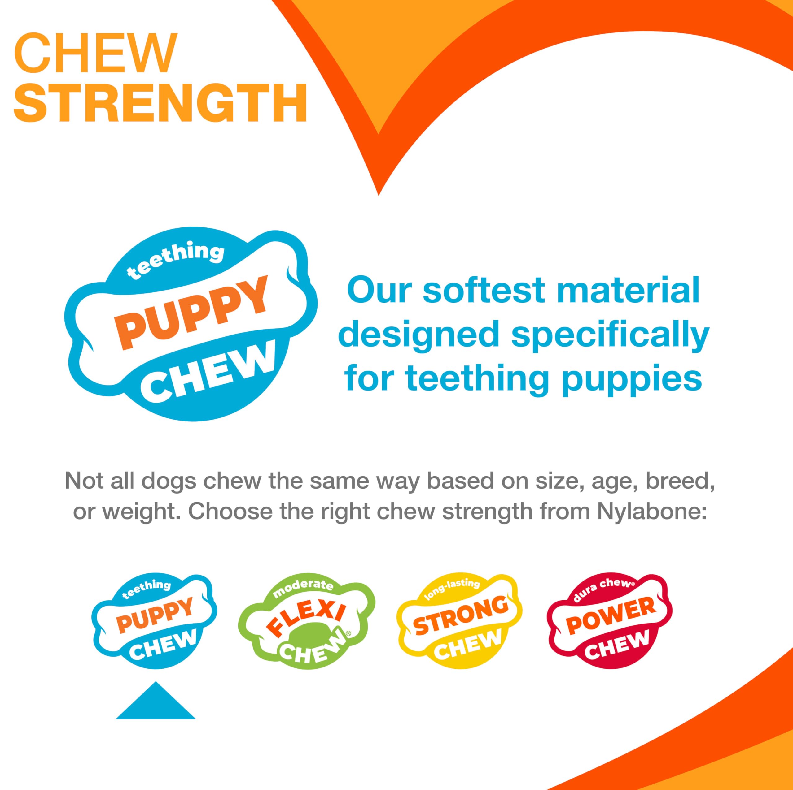 Nylabone Puppy Chew Teething Keys with a close view of the softer chew surface.