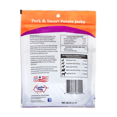 NZDWZDN Carolina Prime Pork & Sweet Potato Jerky dog treats shown in a close-up of the jerky.