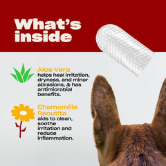 OH NORMAN! dog ear cleaning finger wipe close-up showing its textured surface.