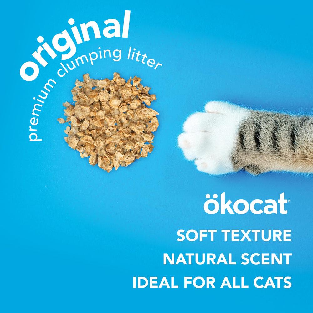 Close-up of the natural wood fiber in ÖKOCAT wood clumping cat litter.