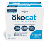 ÖKOCAT wood clumping cat litter shown in its box from the front.