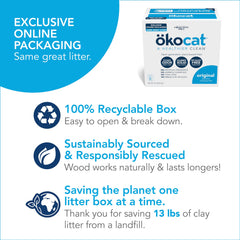 ÖKOCAT wood clumping cat litter package shown from the side.