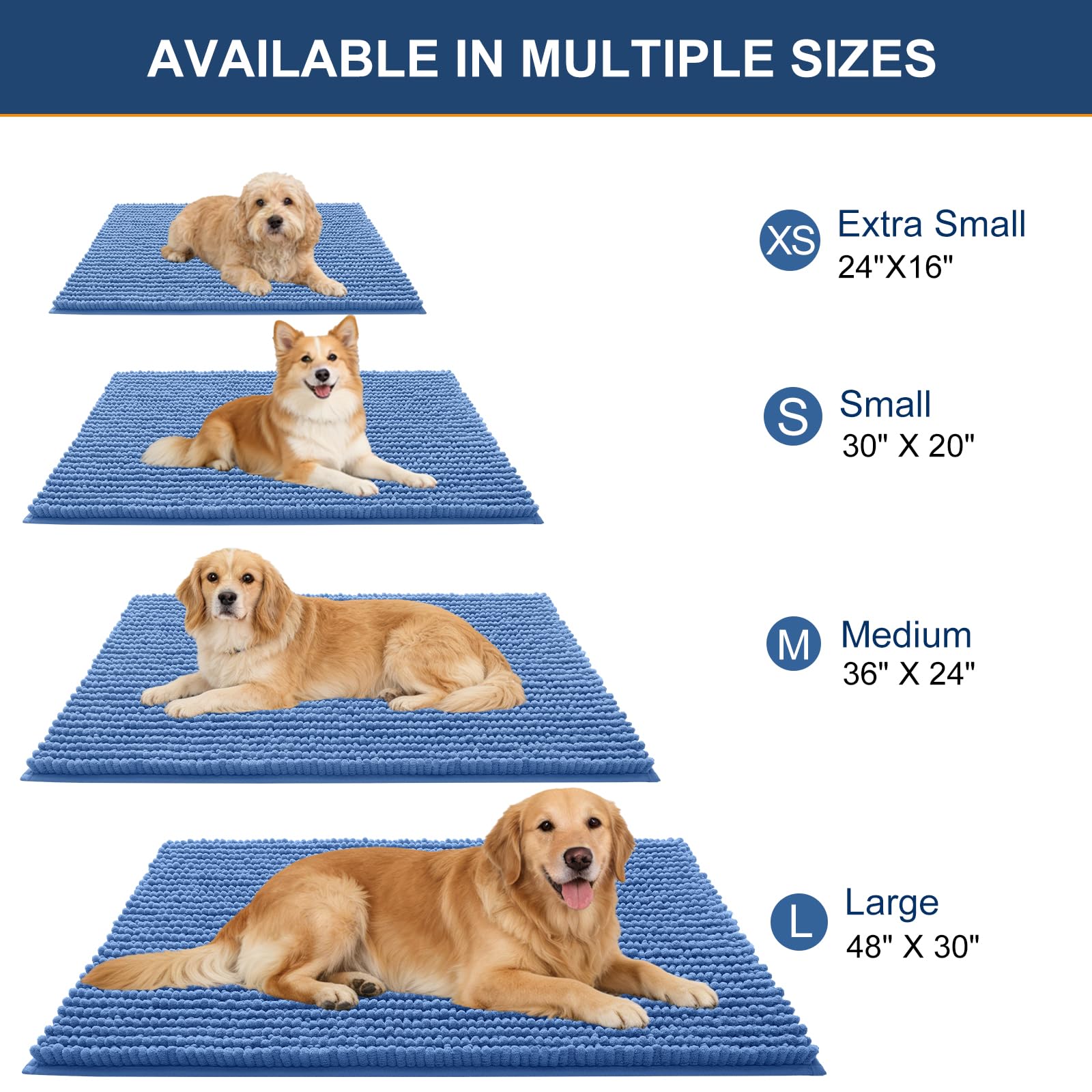 OLANLY dog door mat close-up showing the dense chenille pile.