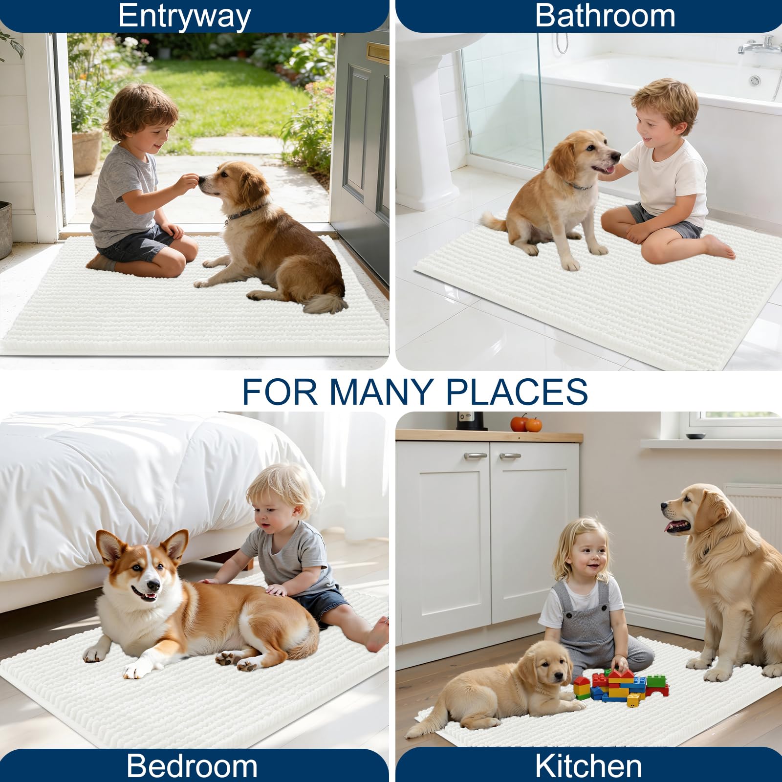 OLANLY dog door mat shown during routine cleaning and care.