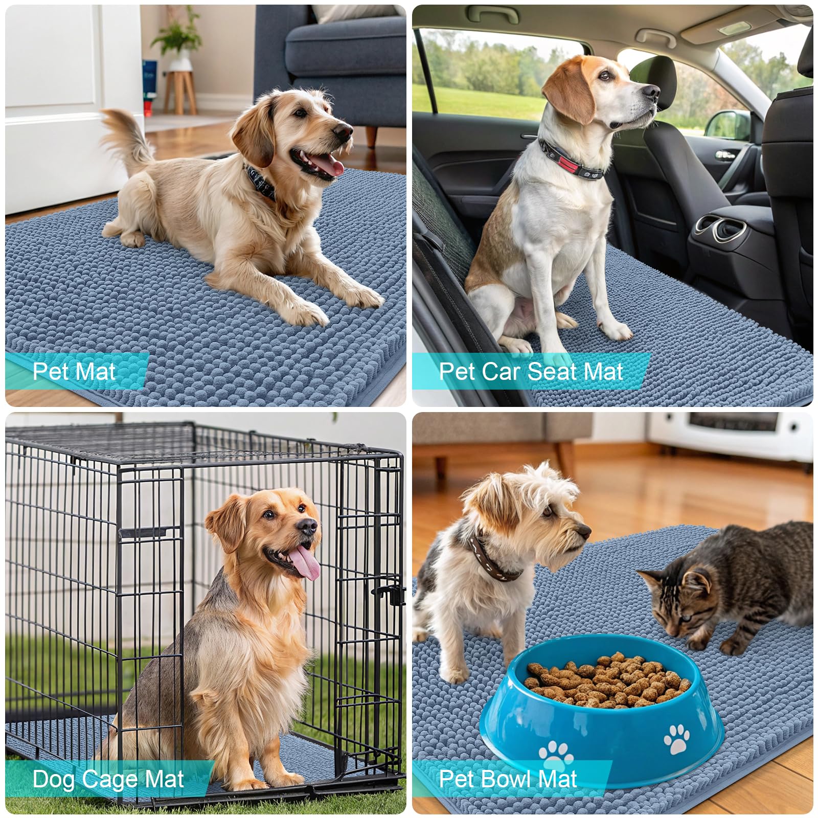 OLANLY Dog Door Mat used as a soft crate liner for a dog.