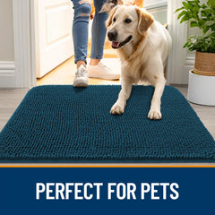 OLANLY Dog Door Mat positioned inside a dog crate.