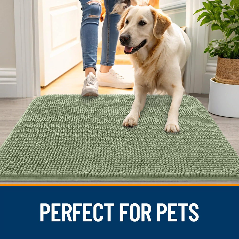 OLANLY Dog Door Mat used as a liner inside a dog crate.