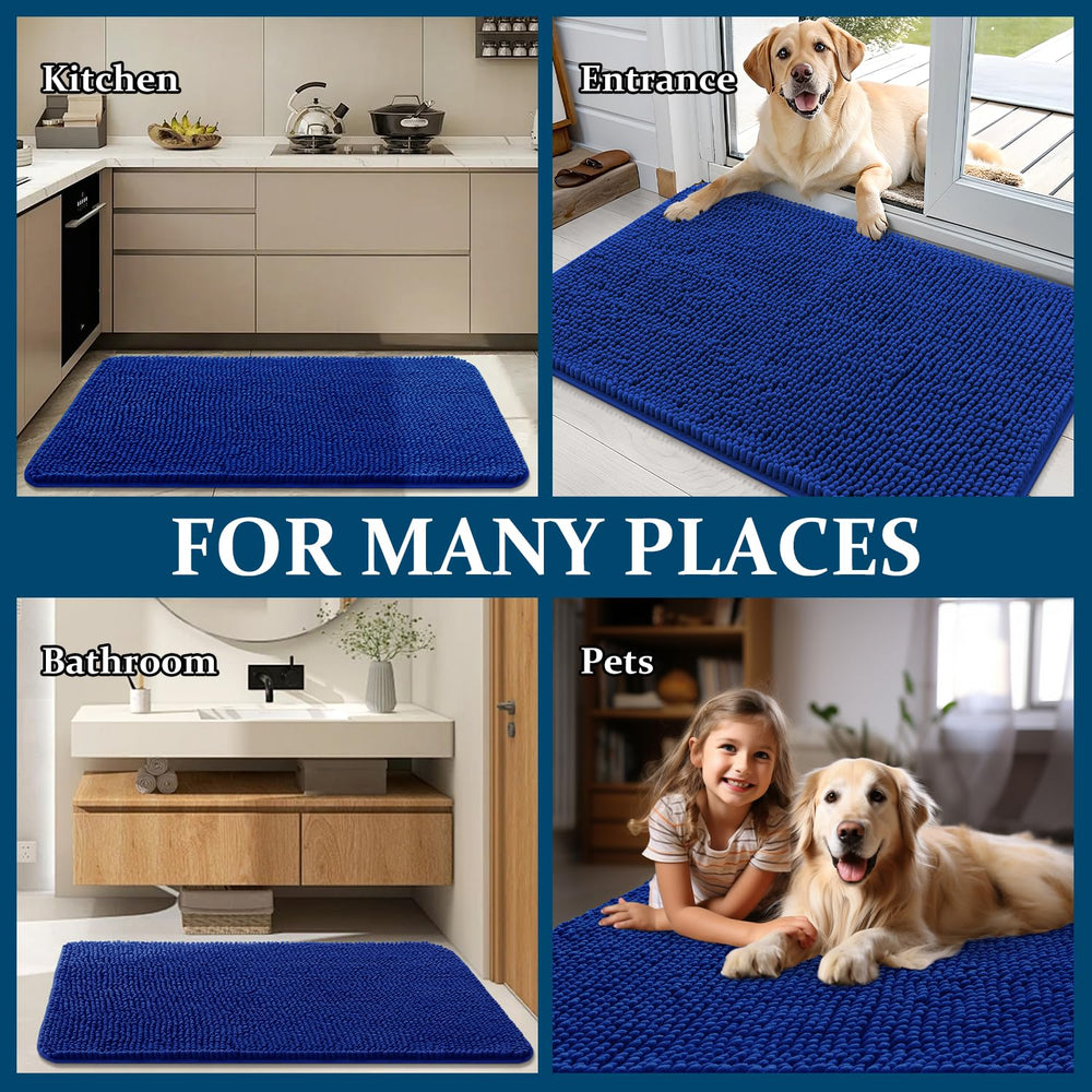 OLANLY dog door mat label detail featuring OEKO-TEX STANDARD 100 certification.