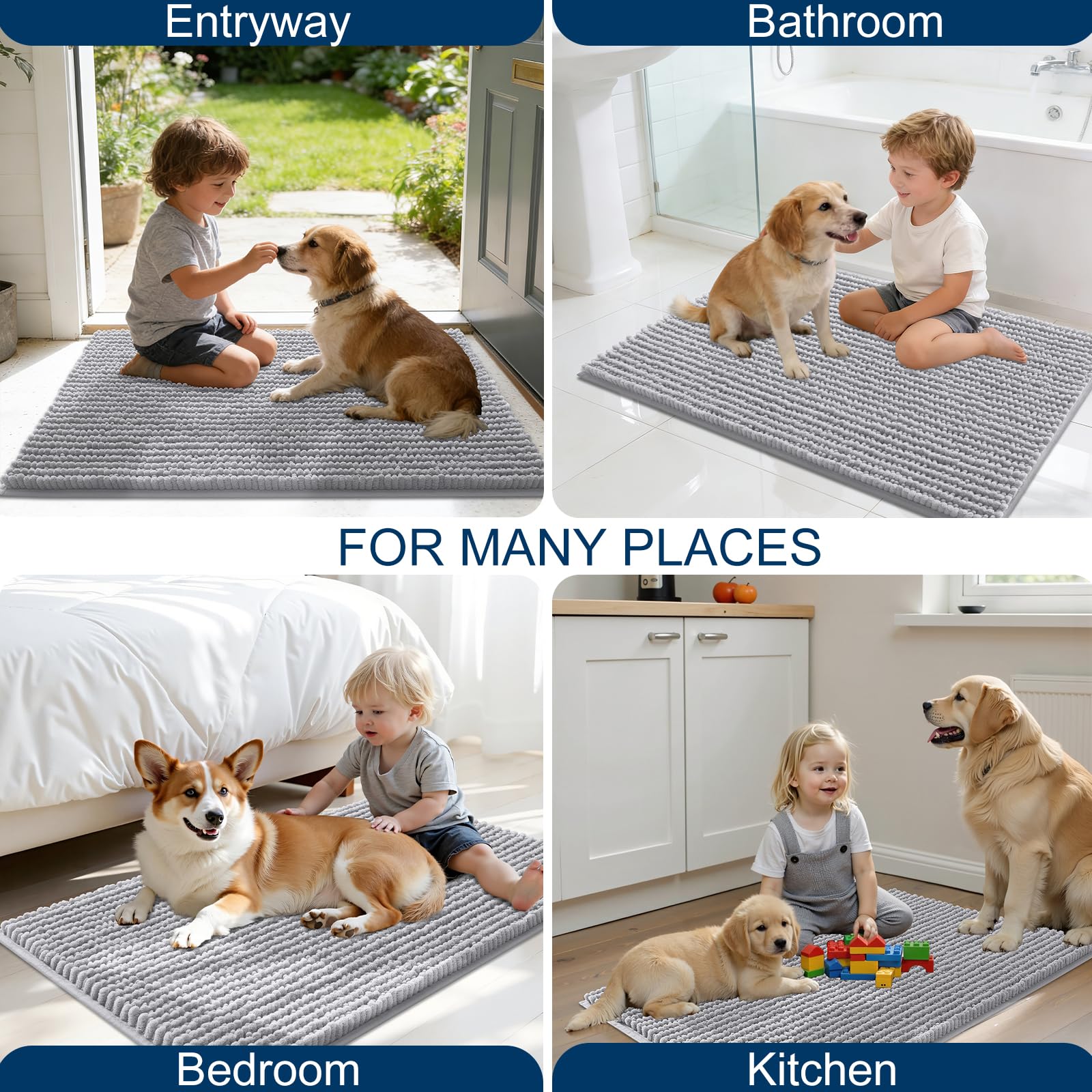 OLANLY dog door mat shown during machine washing care.