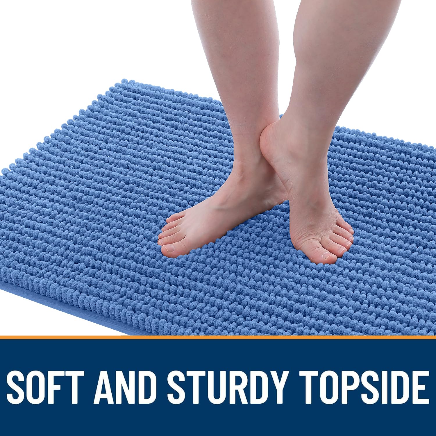 OLANLY dog door mat underside showing its textured rubber base.