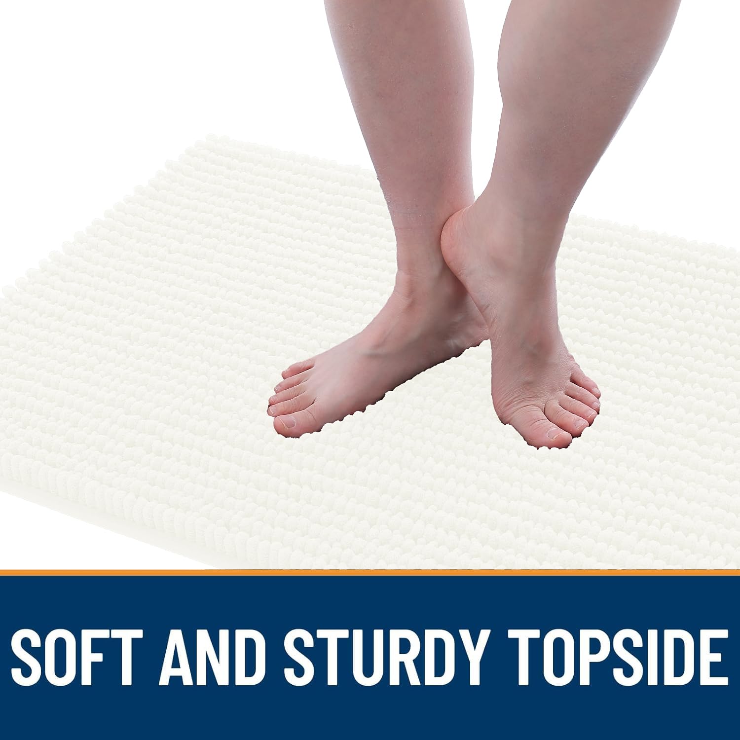 Textured rubber backing on the OLANLY dog door mat.