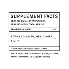 Oliver & Co. dog collagen tincture shown in a detail view.