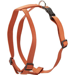 OmniPet Kwik Klip medium neon orange nylon harness shown from the front.