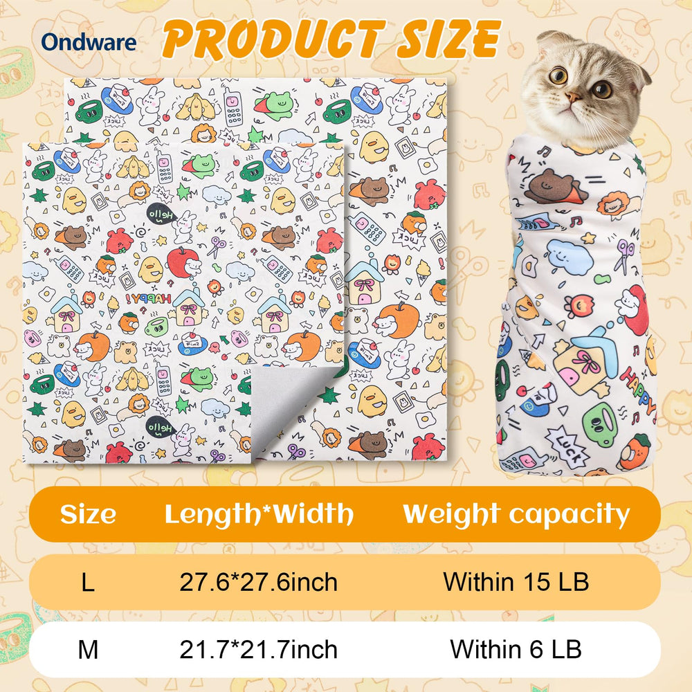 ondware cat grooming wrap fabric shown in a close-up.