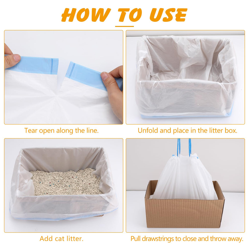 ondware cat litter bags shown during litter cleanup.
