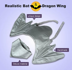 Onmygogo bat dragon dog costume shown from the side.