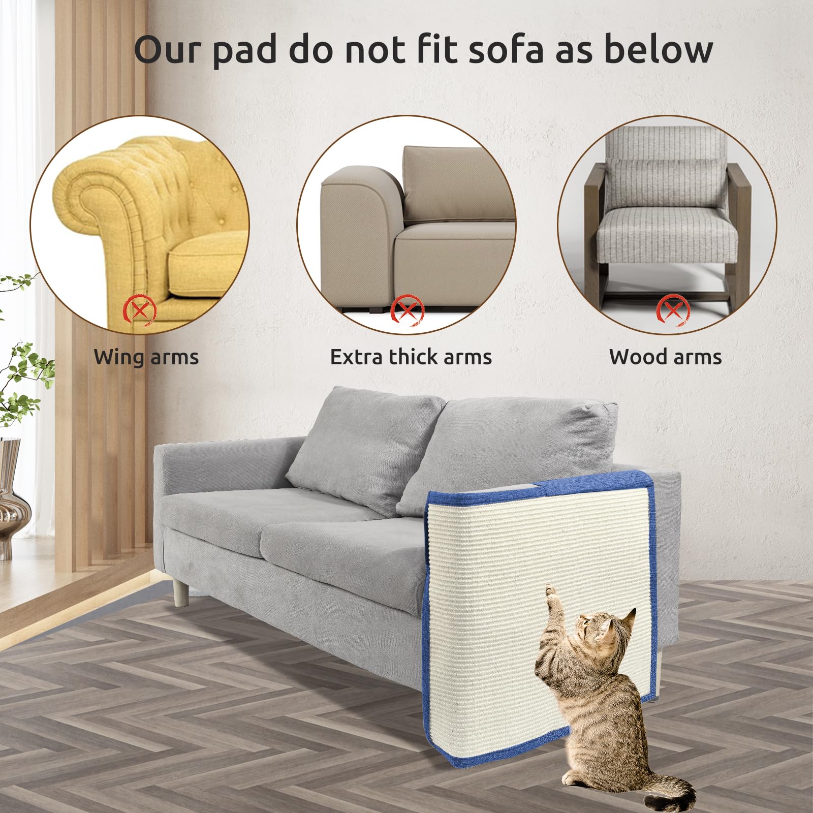 Oroonoko Cat Scratch Furniture Protector providing a cat with a scratching surface.