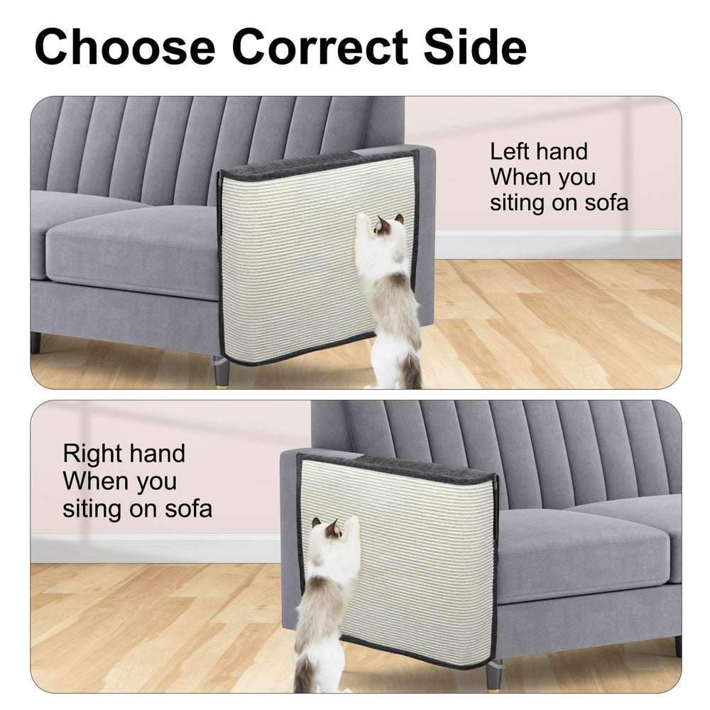 Oroonoko cat scratch couch protector in dark grey with its left-handed layout.