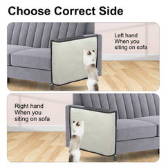 Oroonoko cat scratch couch protector in dark grey with its left-handed layout.