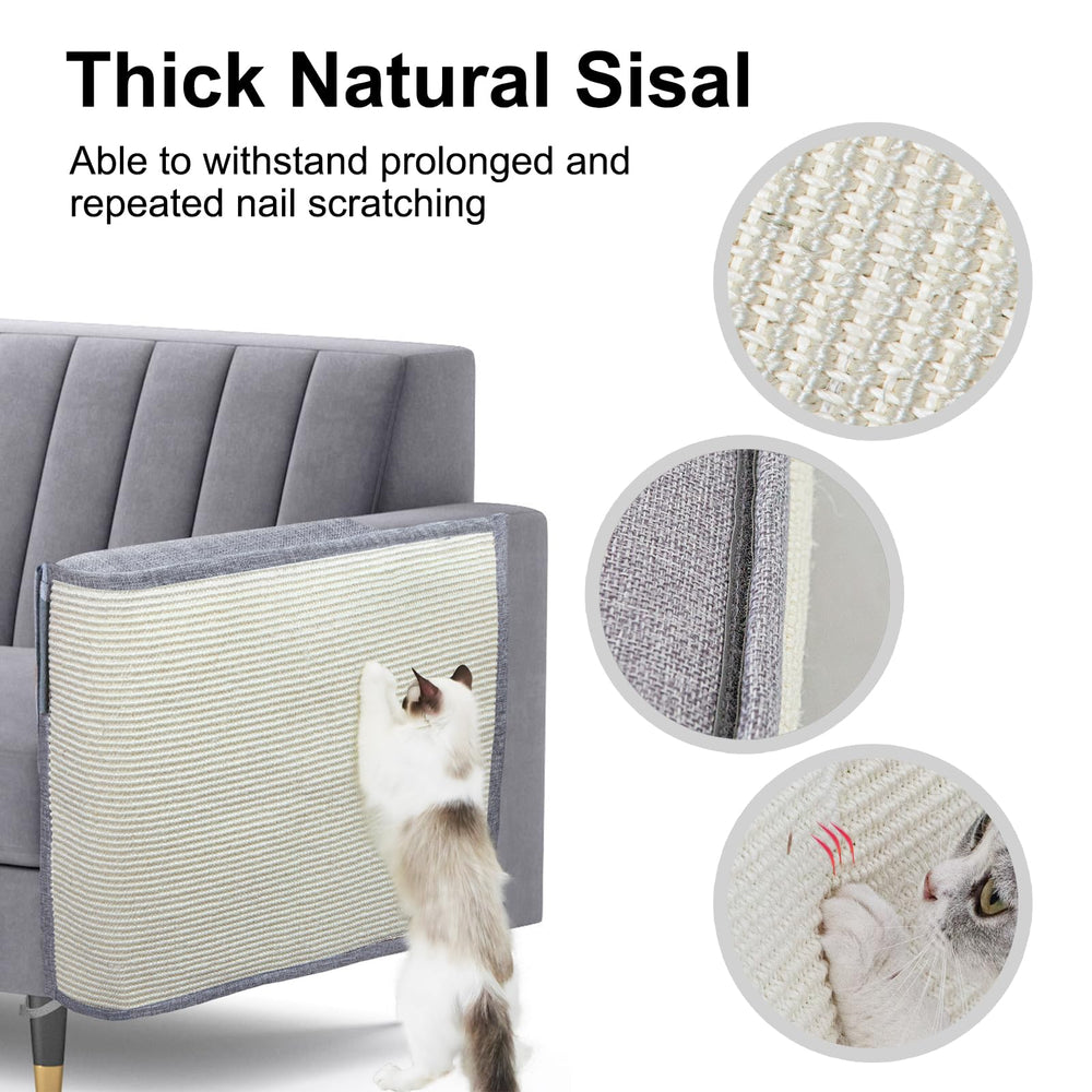 Oroonoko cat scratch protector fitted over a sofa arm.