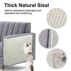 Oroonoko cat scratch protector fitted over a sofa arm.