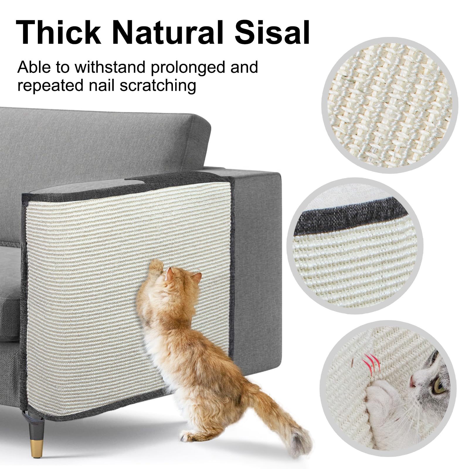 Oroonoko Cat Sofa Protector positioned on the left side of a sofa.