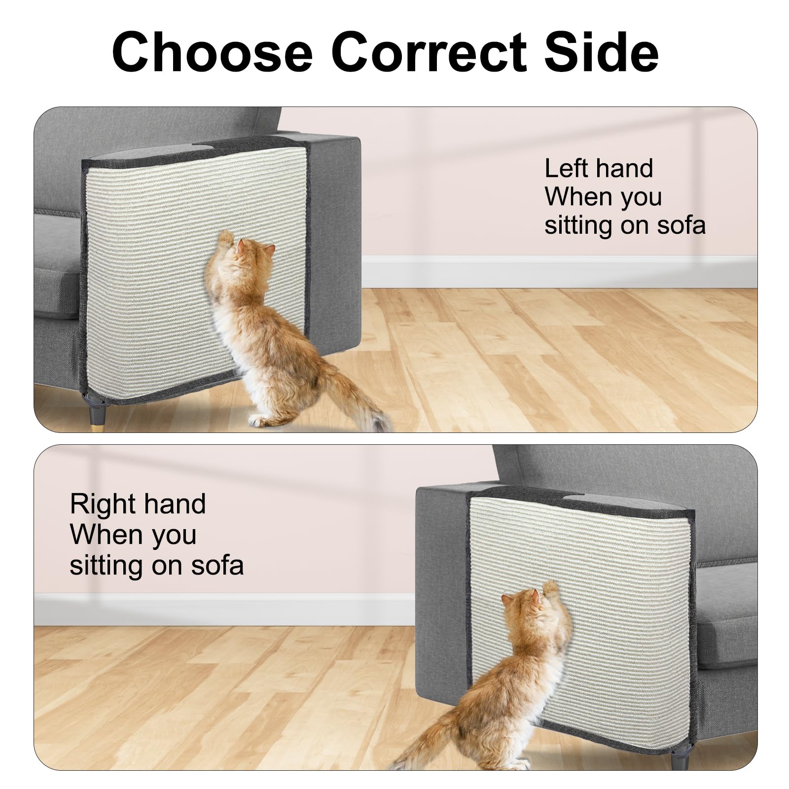 Oroonoko Cat Sofa Protector leg ties shown securing the mat.