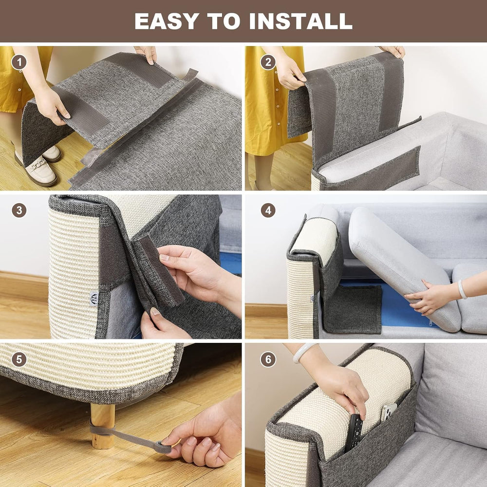 Oroonoko cat sofa protector pocket shown holding a small everyday item.