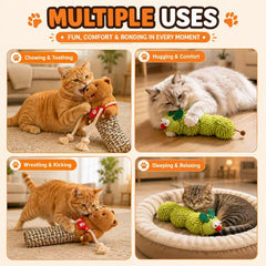 ORTEXA cat wrestling glove puppet bundle with the catnip caterpillar toy.