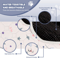Oslianbok reusable dog pee pad with a close view of its pinkish-white leaf print.