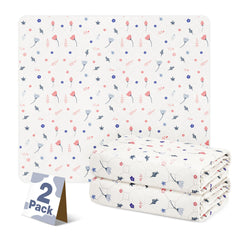 Oslianbok reusable dog pee pads shown together in the pinkish-white leaf pattern.