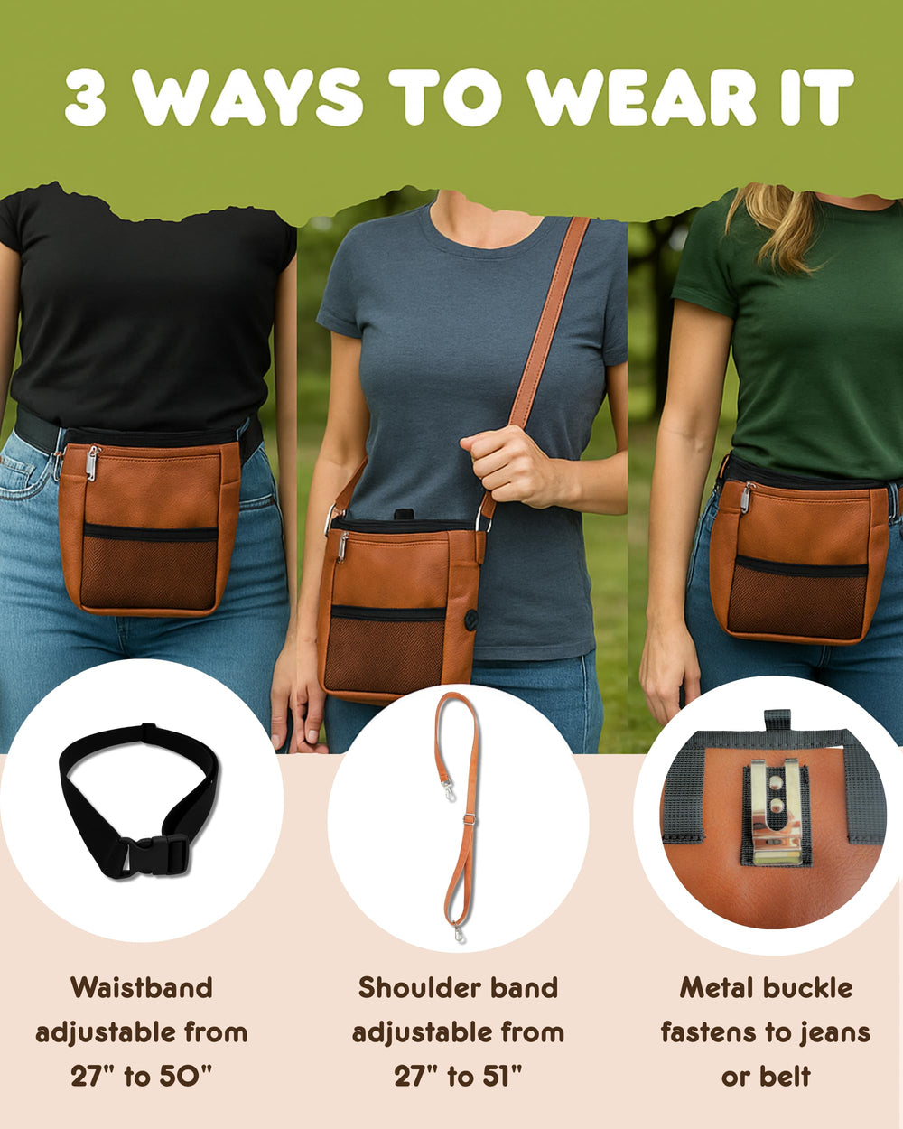 OtterPets dog treat pouch with its adjustable belt sling.
