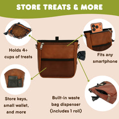 OtterPets dog treat pouch interior showing its compartments.