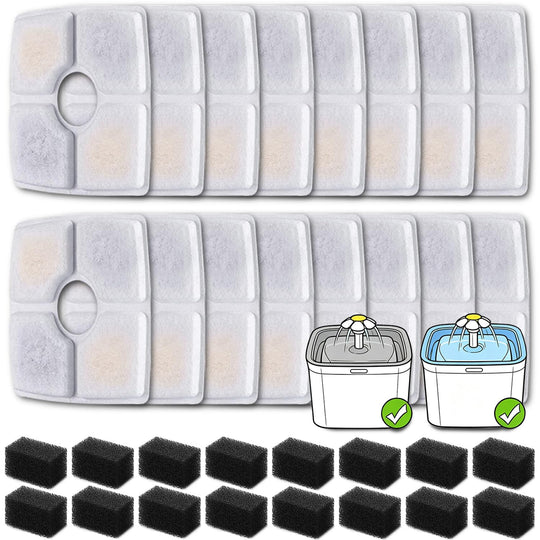 OUPUSES cat fountain replacement filter set shown from the front.