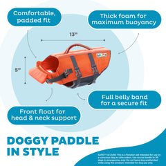 Outward Hound Granby Splash dog life jacket showing the top rescue handle.